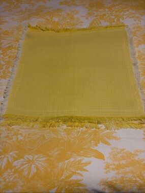 Rachel Ashwell Yellow Fringed Cotton Accent Napkins